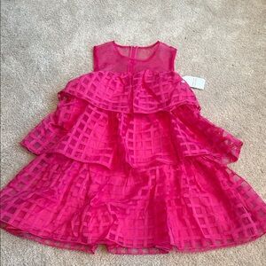 NWT English Factory Organza Grid Tiered Dress M